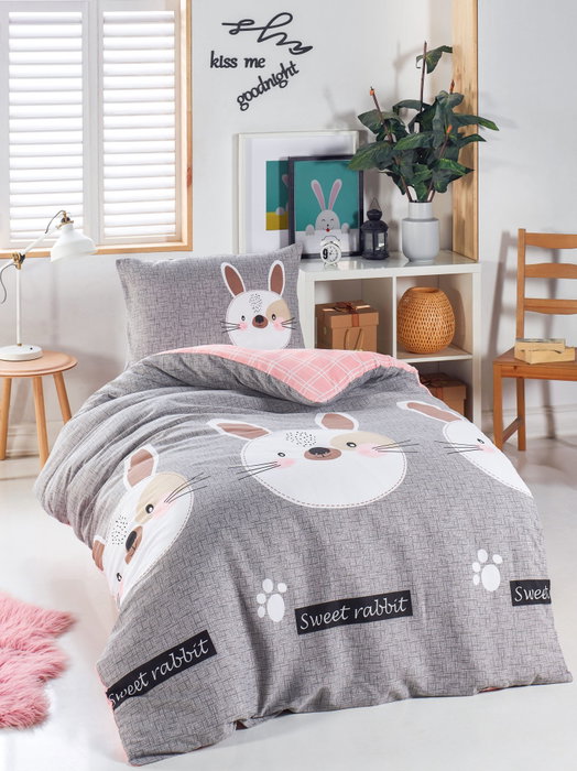 L'essentiel linge de maison Tavşancık Juego de funda nórdica individual Gris L'essentiel linge de maison Tavşancık Juego de funda nórdica individual Gris